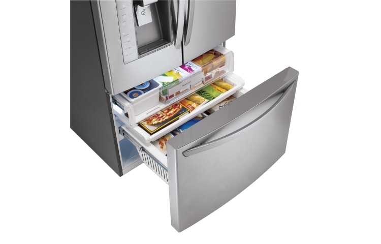 LG 730L 3 Door French Door Refrigerator with Temperature Controlled Pantry Drawer, GR-L730SL